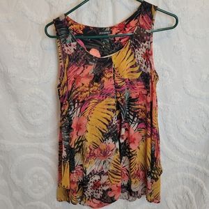Roz and Ali flowy tropical print shirt